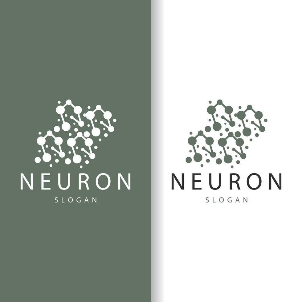 Neuron Logo, Neuron Nerve or Seaweed Vector Abstract Molecule Design, Template Illustration