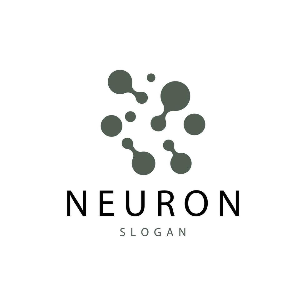 Neuron Logo, Neuron Nerve or Seaweed Vector Abstract Molecule Design, Template Illustration