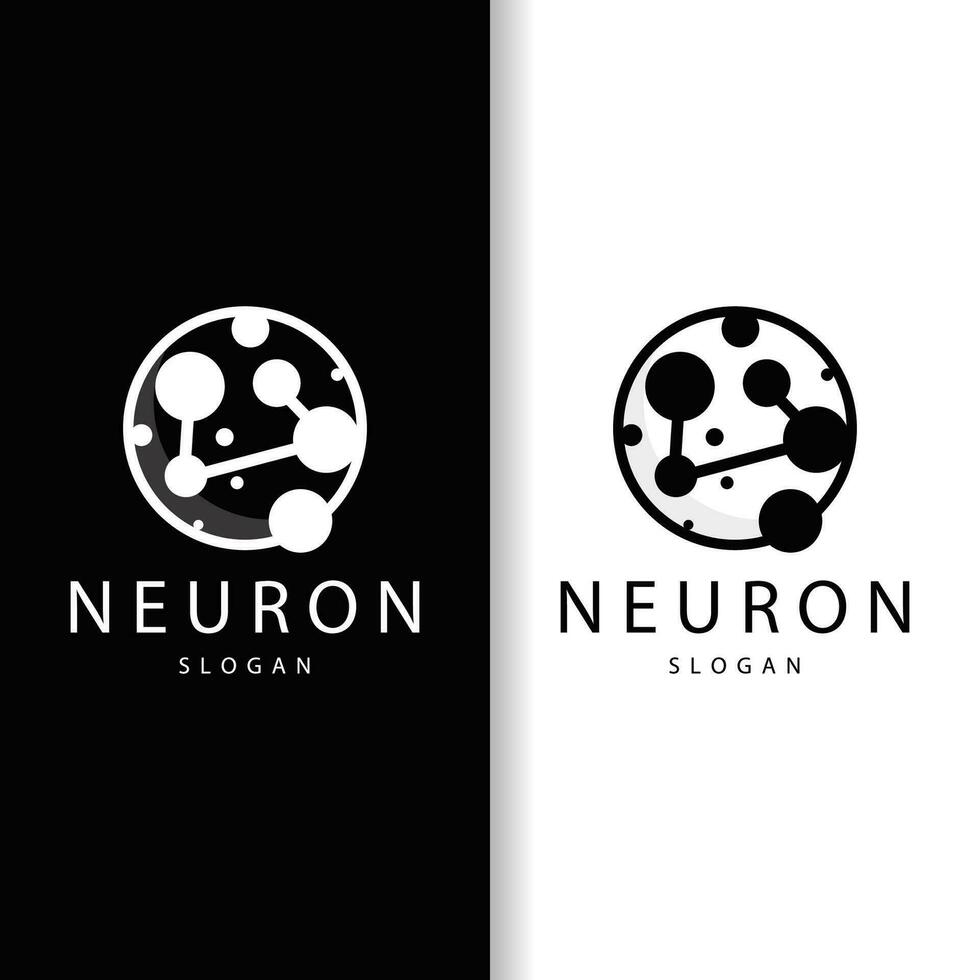 Neuron Logo, Neuron Nerve or Seaweed Vector Abstract Molecule Design, Template Illustration