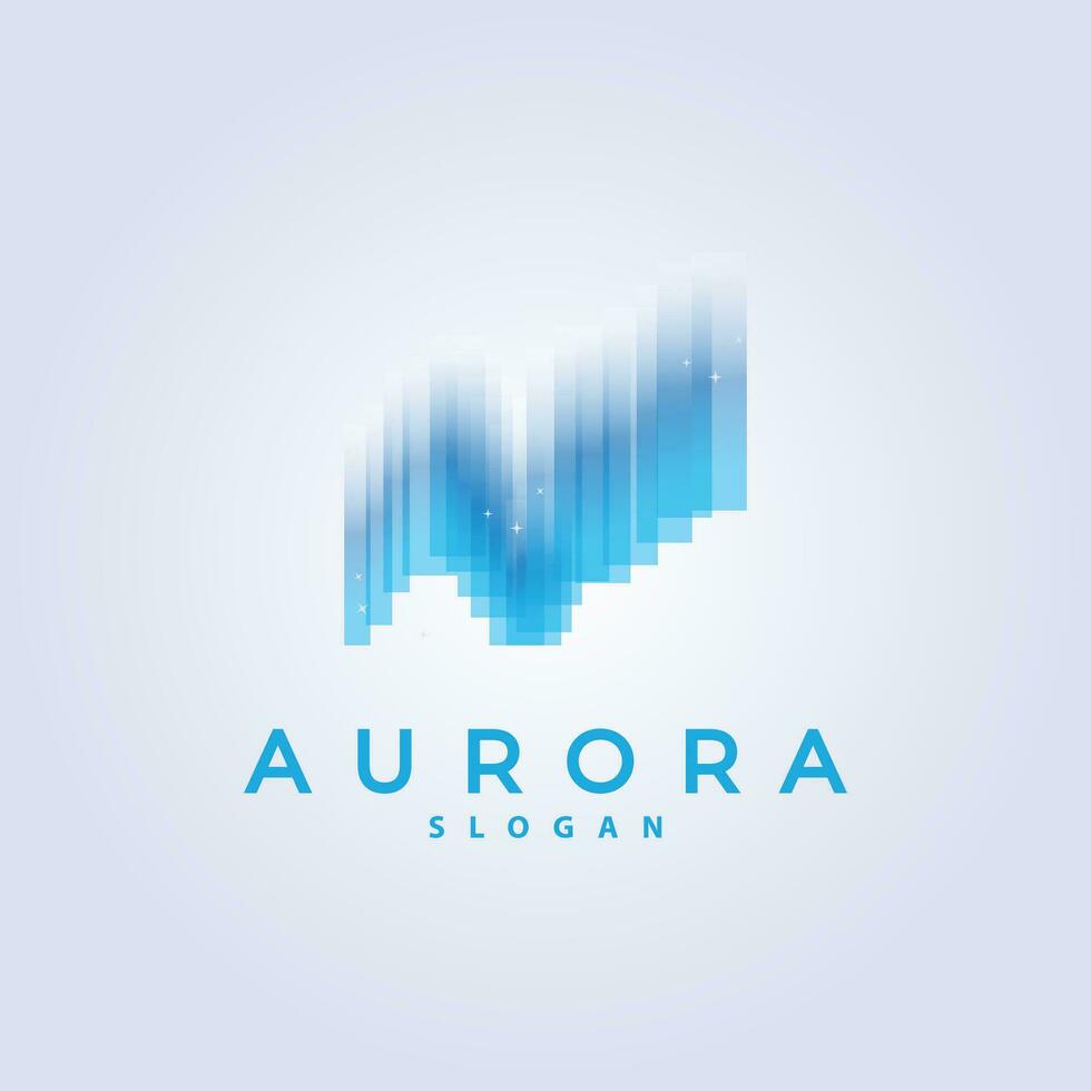 Aurora Light Wave Sky View Logo, Simple Abstract Templet Illustration Design vector