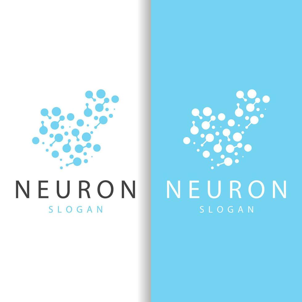 Neuron Logo, Neuron Nerve or Seaweed Vector Abstract Molecule Design, Template Illustration