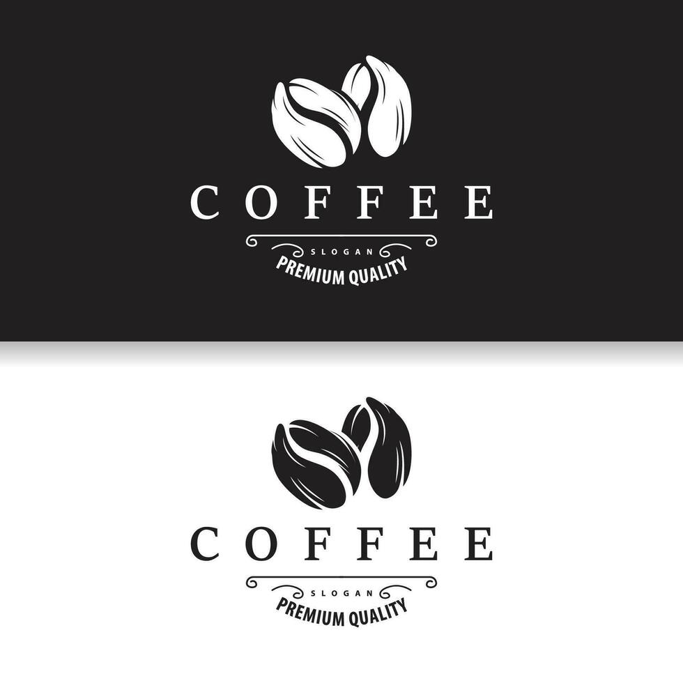 Coffee Logo, Simple Caffeine Drink Design from Coffee Beans, for Cafe, Bar, Restaurant or Product Brand Business vector