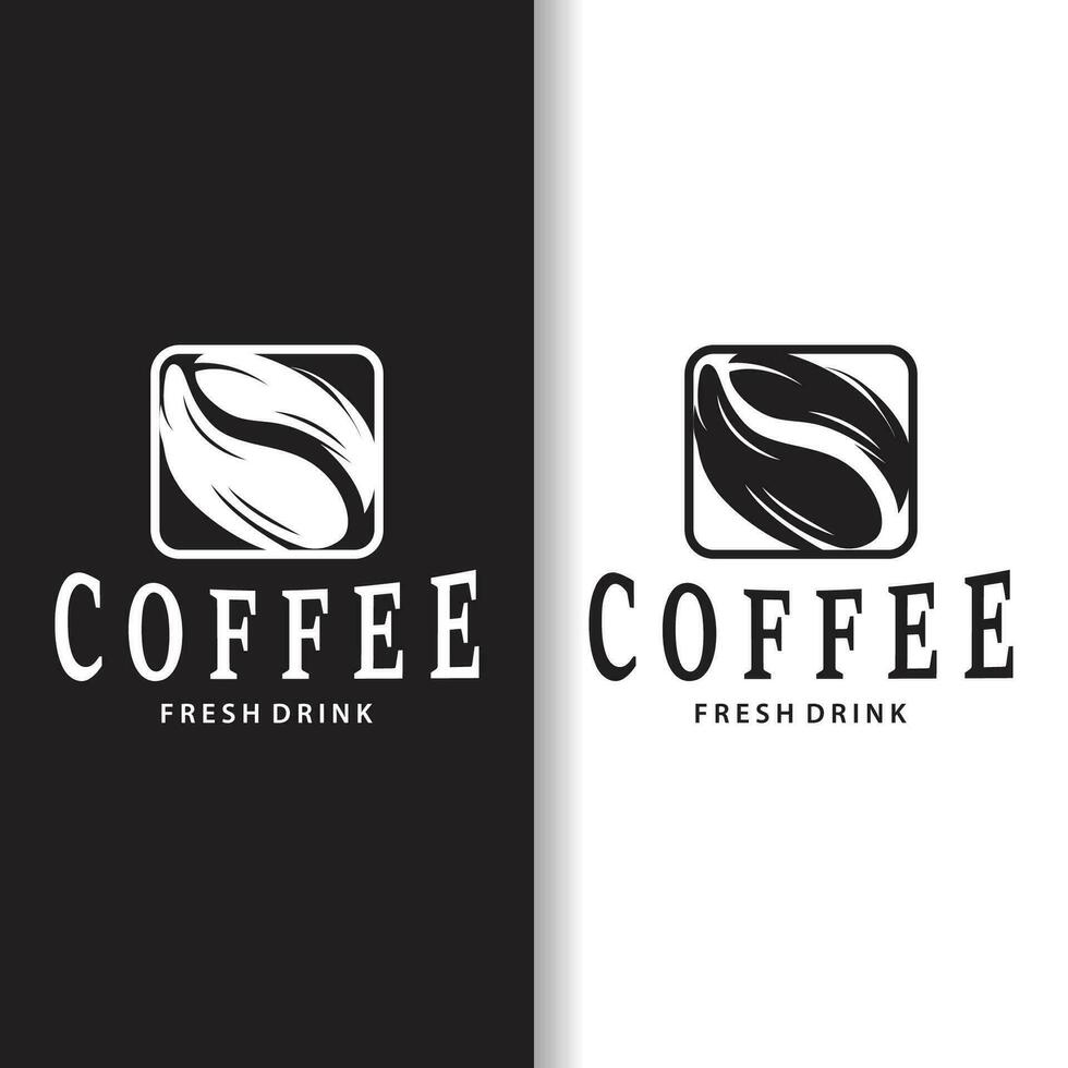 Coffee Logo, Simple Caffeine Drink Design from Coffee Beans, for Cafe, Bar, Restaurant or Product Brand Business vector