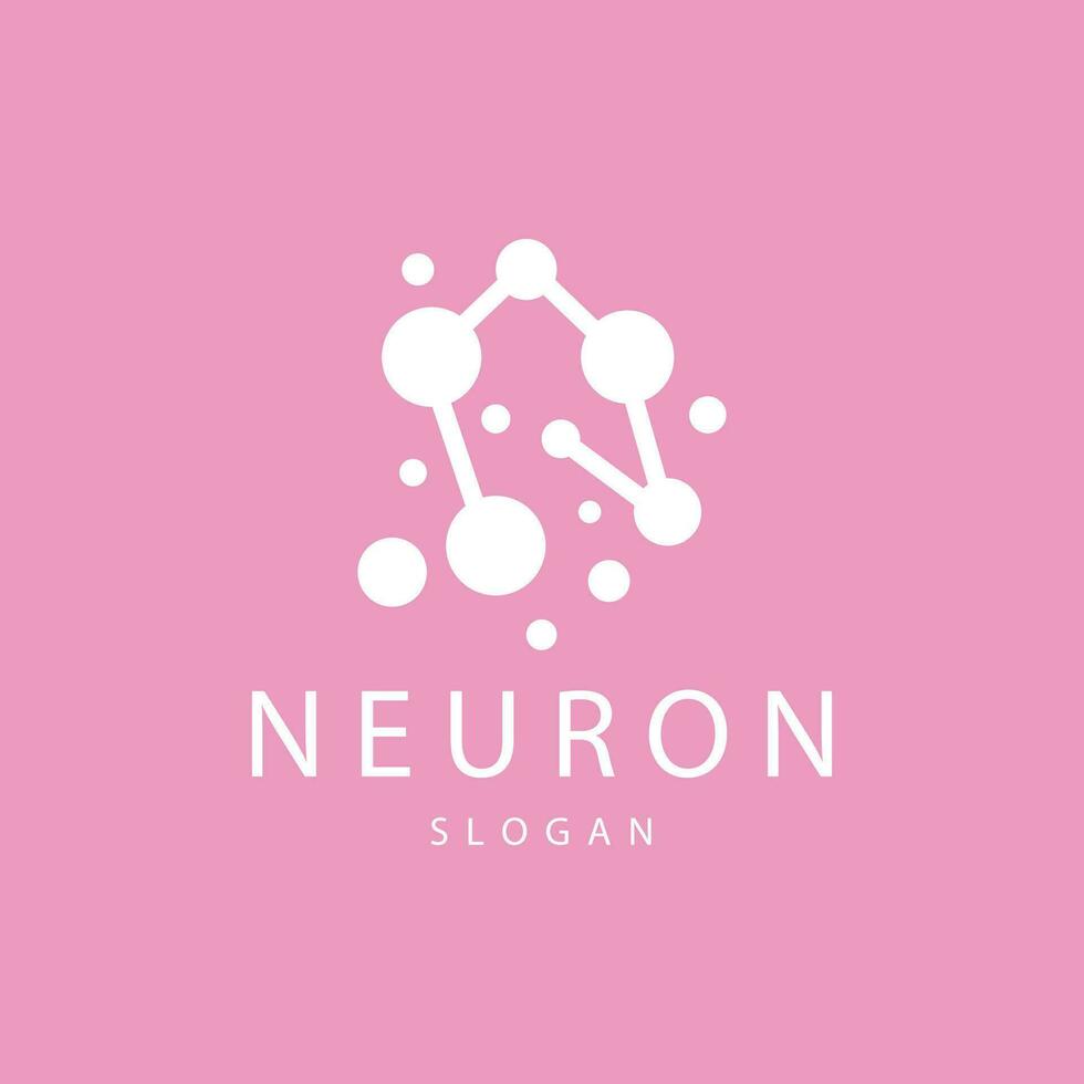 Neuron Logo, Neuron Nerve or Seaweed Vector Abstract Molecule Design, Template Illustration