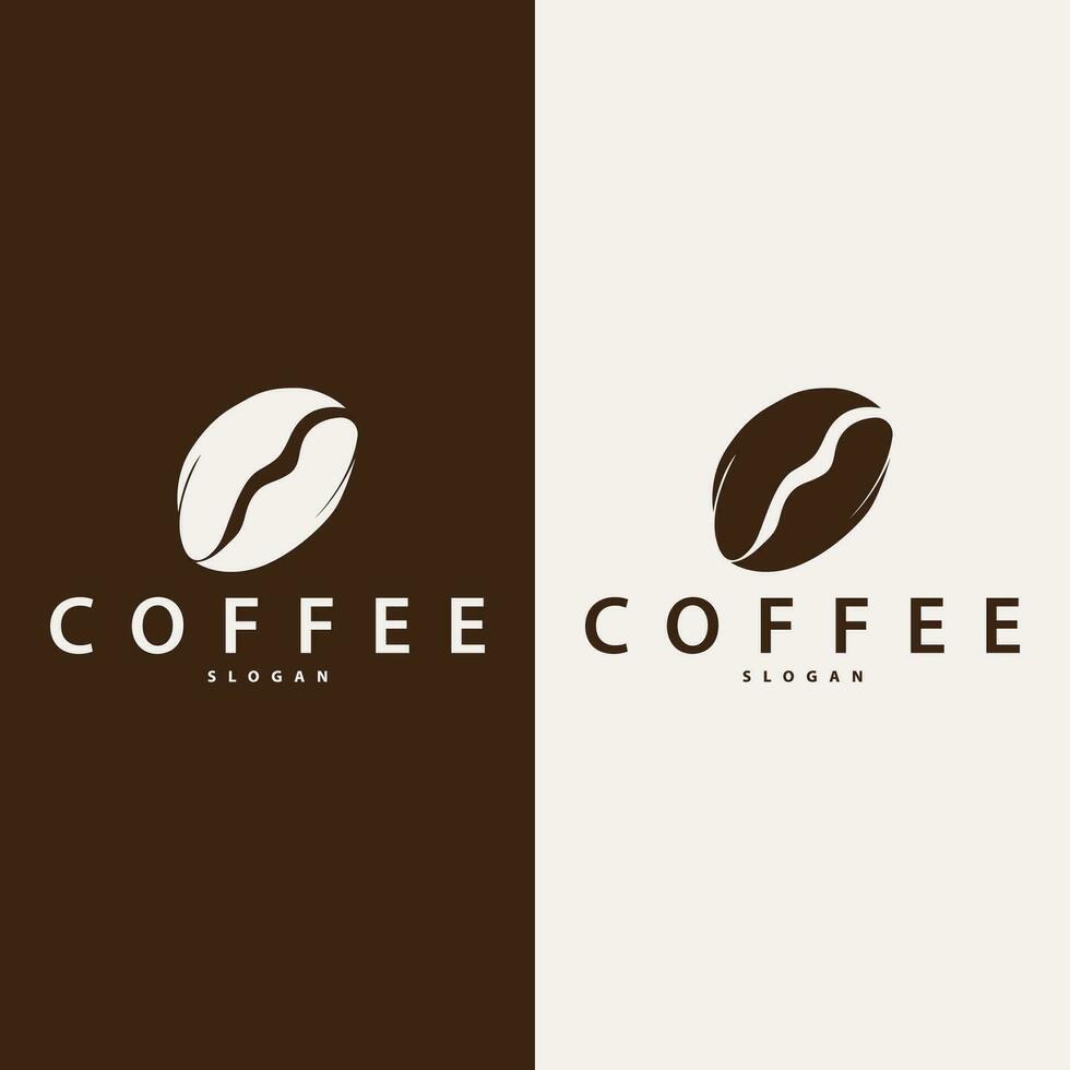 Coffee Logo, Simple Caffeine Drink Design from Coffee Beans, for Cafe, Bar, Restaurant or Product Brand Business vector