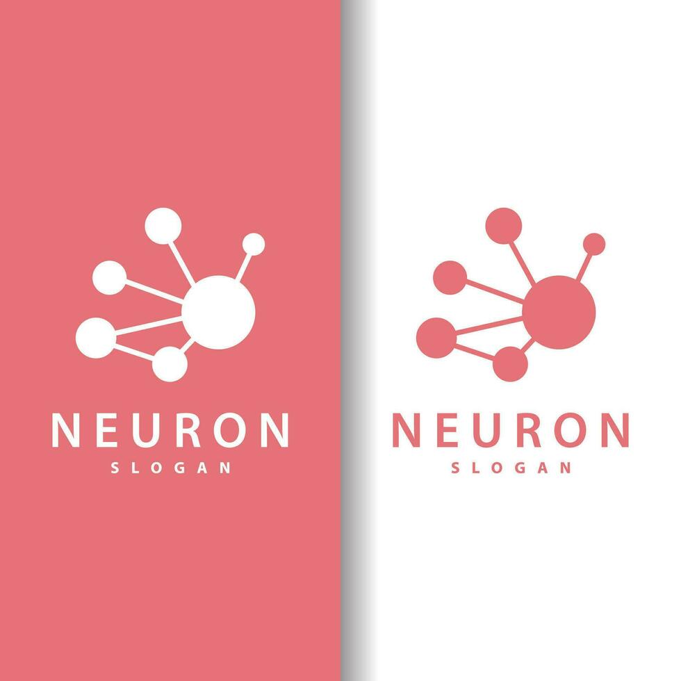 Neuron Logo, Neuron Nerve or Seaweed Vector Abstract Molecule Design, Template Illustration