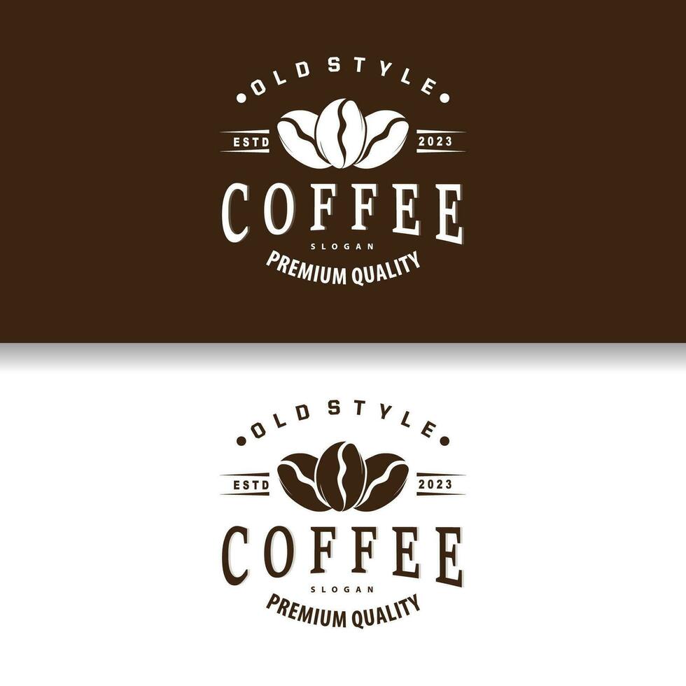 Coffee Logo, Simple Caffeine Drink Design from Coffee Beans, for Cafe, Bar, Restaurant or Product Brand Business vector