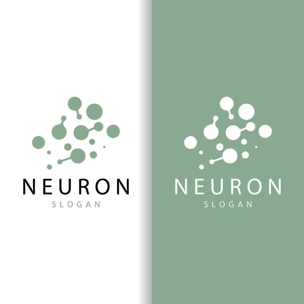 Neuron Logo, Neuron Nerve or Seaweed Vector Abstract Molecule Design, Template Illustration