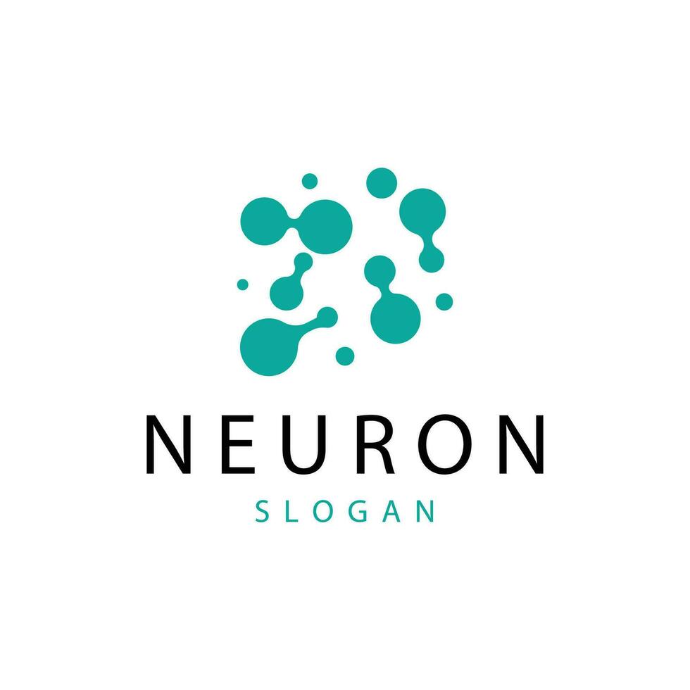 Neuron Logo, Neuron Nerve or Seaweed Vector Abstract Molecule Design, Template Illustration