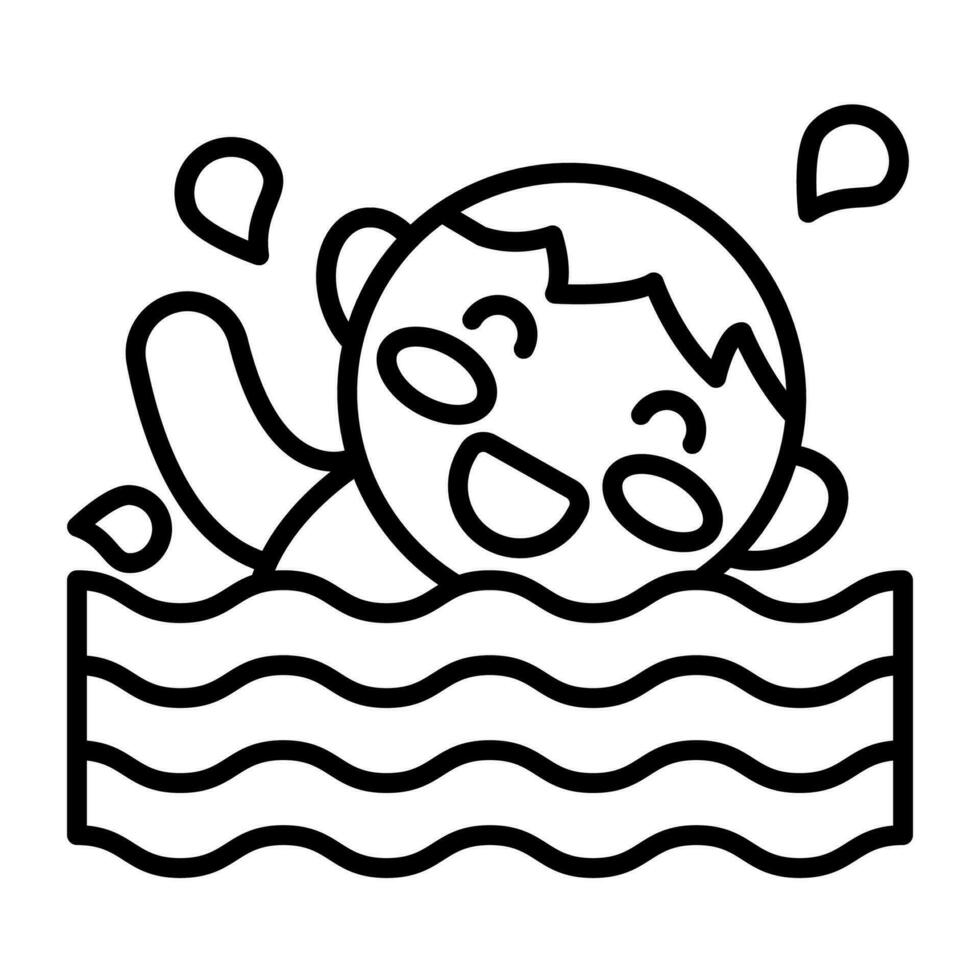 Swimming icon in vector. Illustration vector