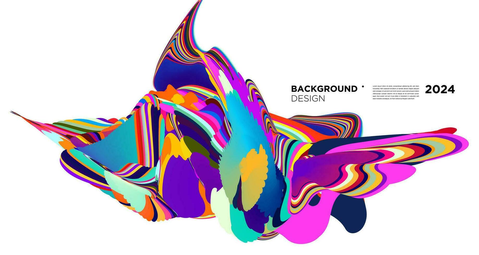 Colorful abstract fluid shape for digital web banner design background template 2024 vector