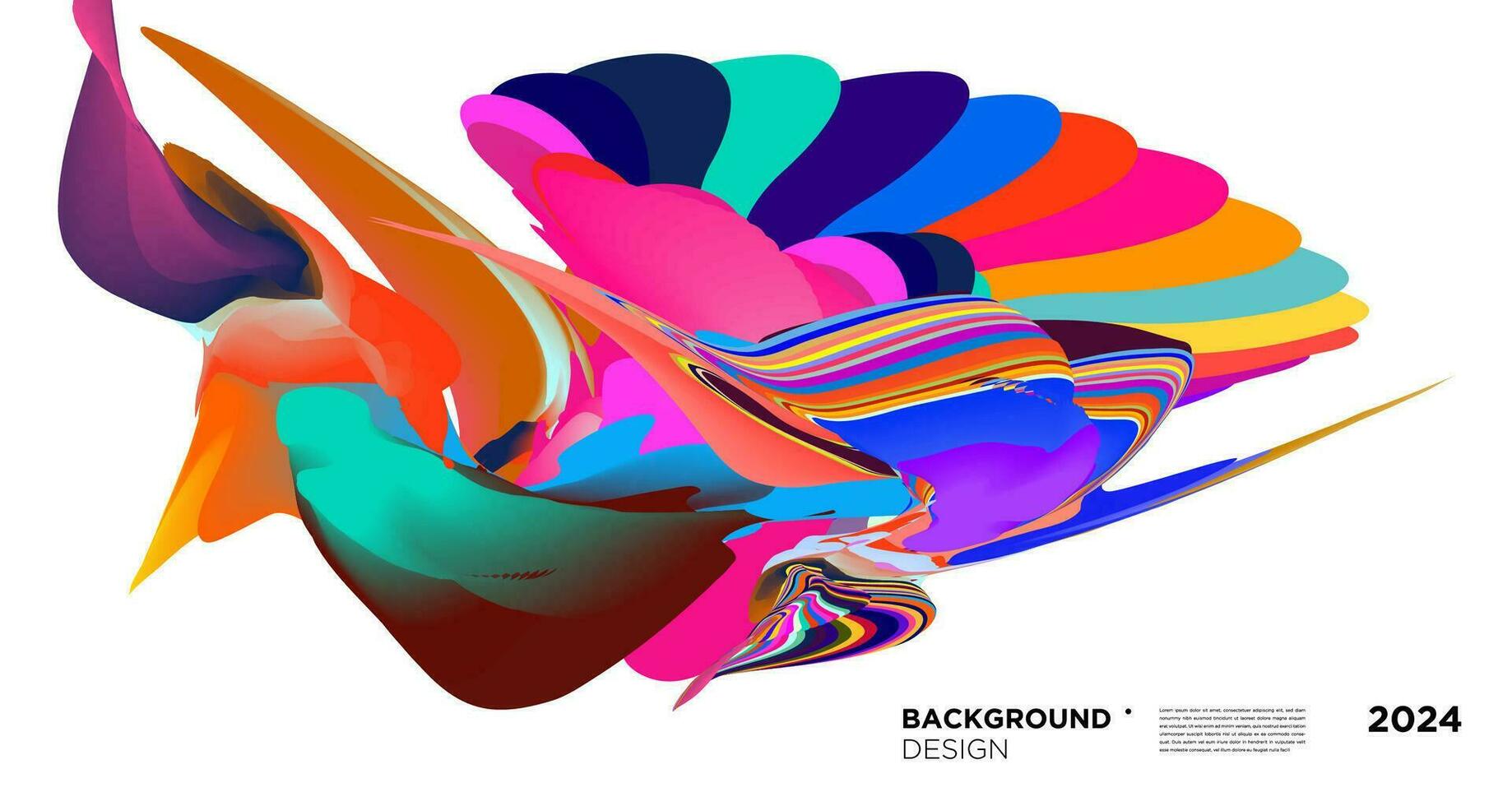 Colorful abstract fluid shape for digital web banner design background template 2024 vector