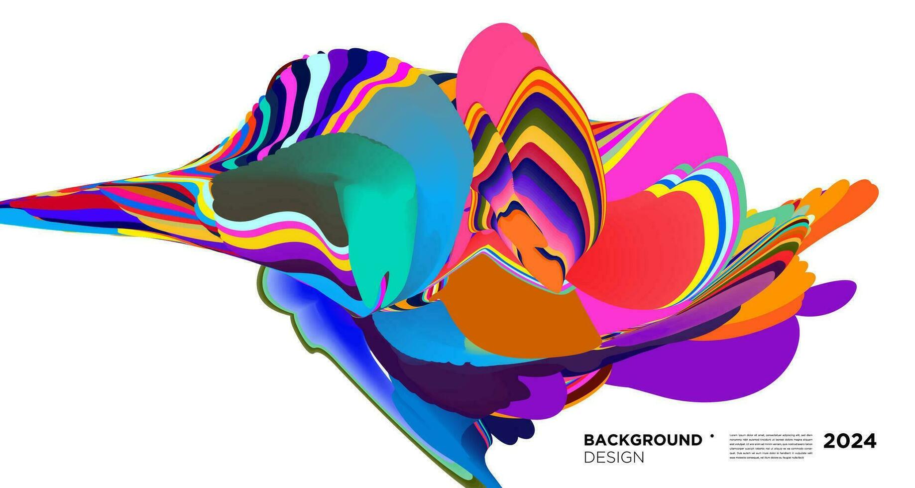 Colorful abstract fluid shape for digital web banner design background template 2024 vector