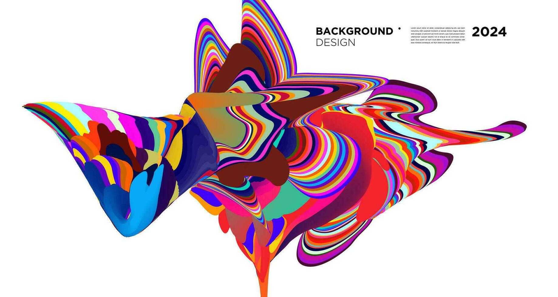 Colorful abstract fluid shape for digital web banner design background template 2024 vector