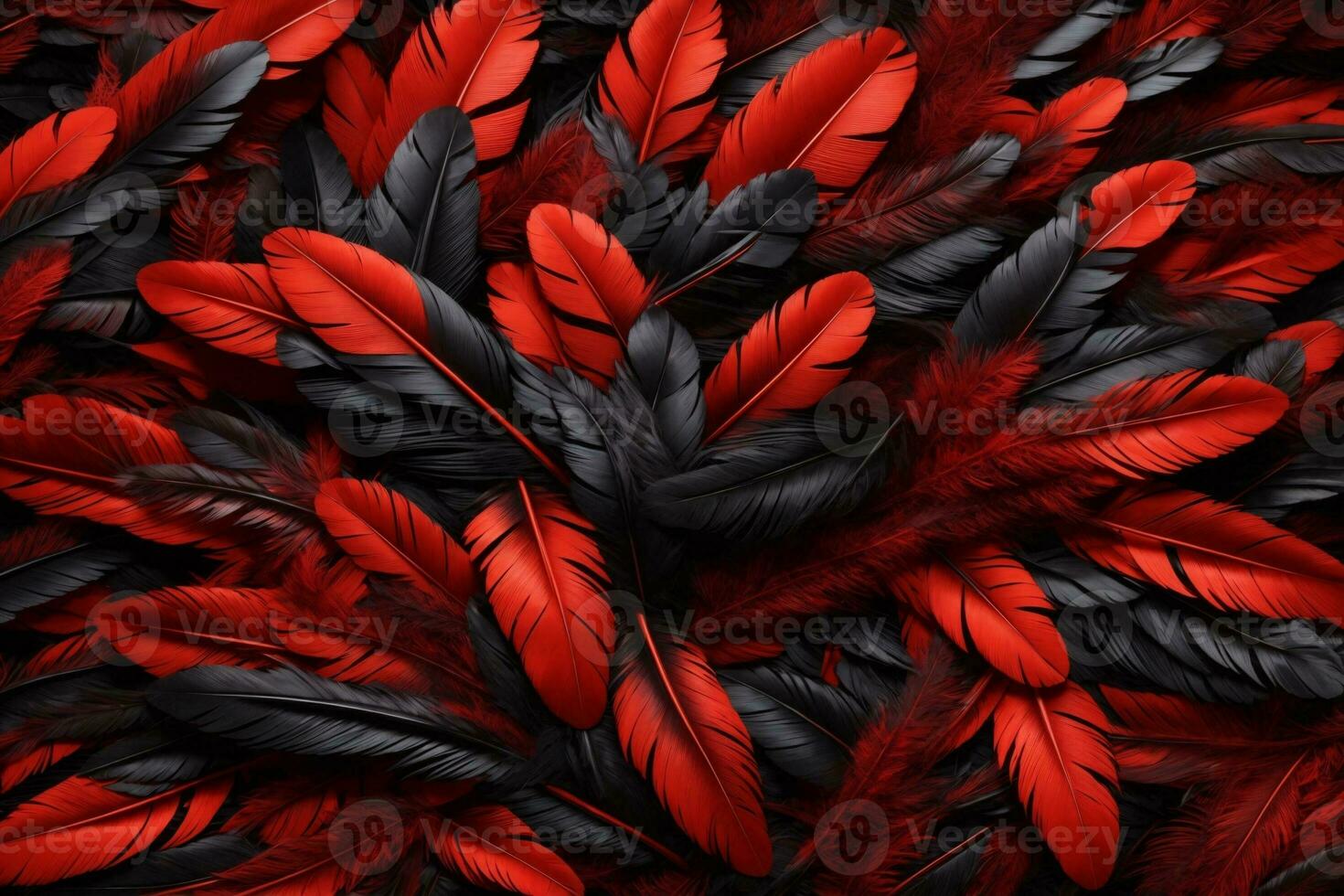 Red and Black Feather Background, Colorful Feather Wallpaper, Feathers Background, Fluffy Feather Texture, Feather Pattern, Feather Texture, Fur Texture, AI Generative photo