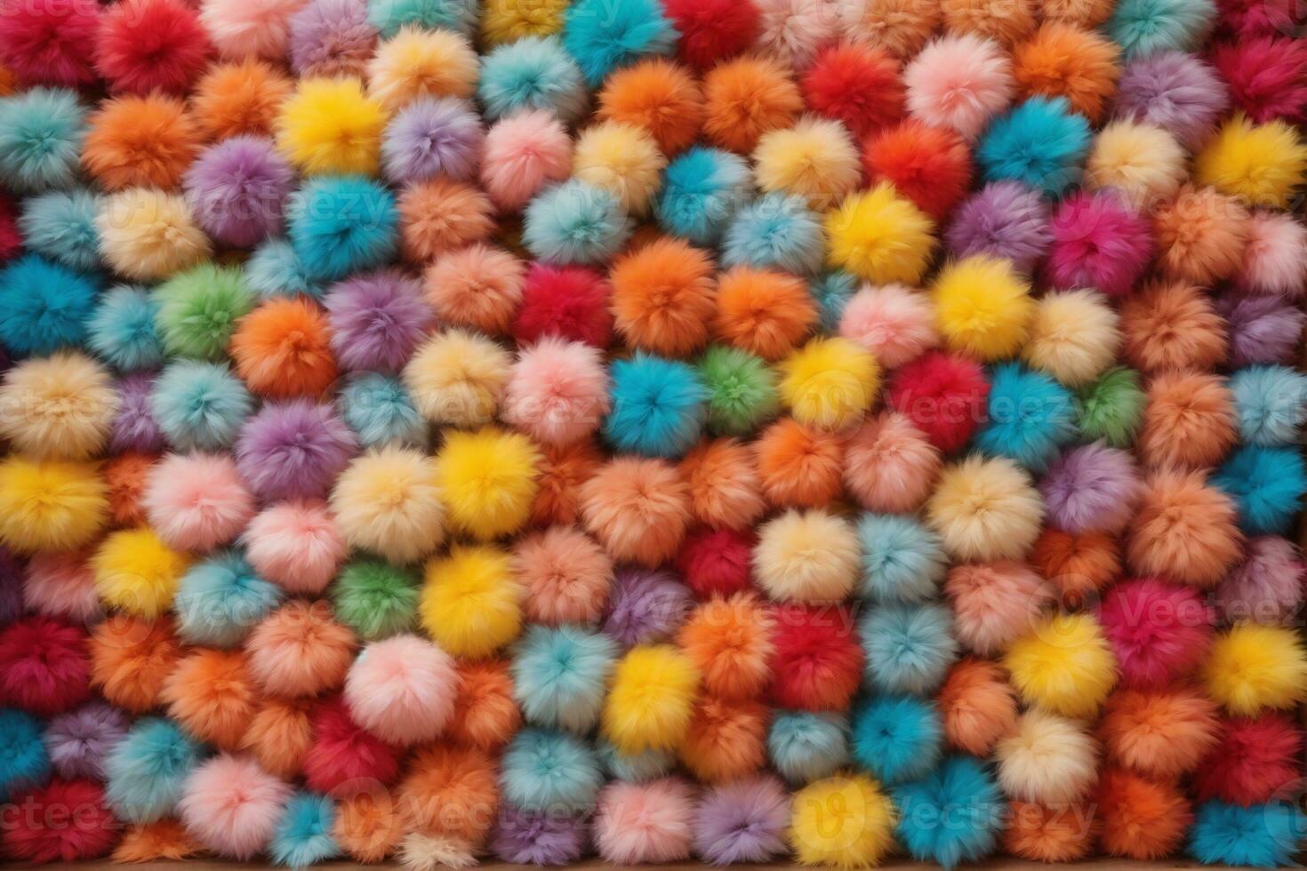 Rainbow Colorful Fluffy Fur Ball Texture Wallpaper, Colorful Fluffy Background, Fluffy Fur Background, Fur Texture Background, AI Generative photo