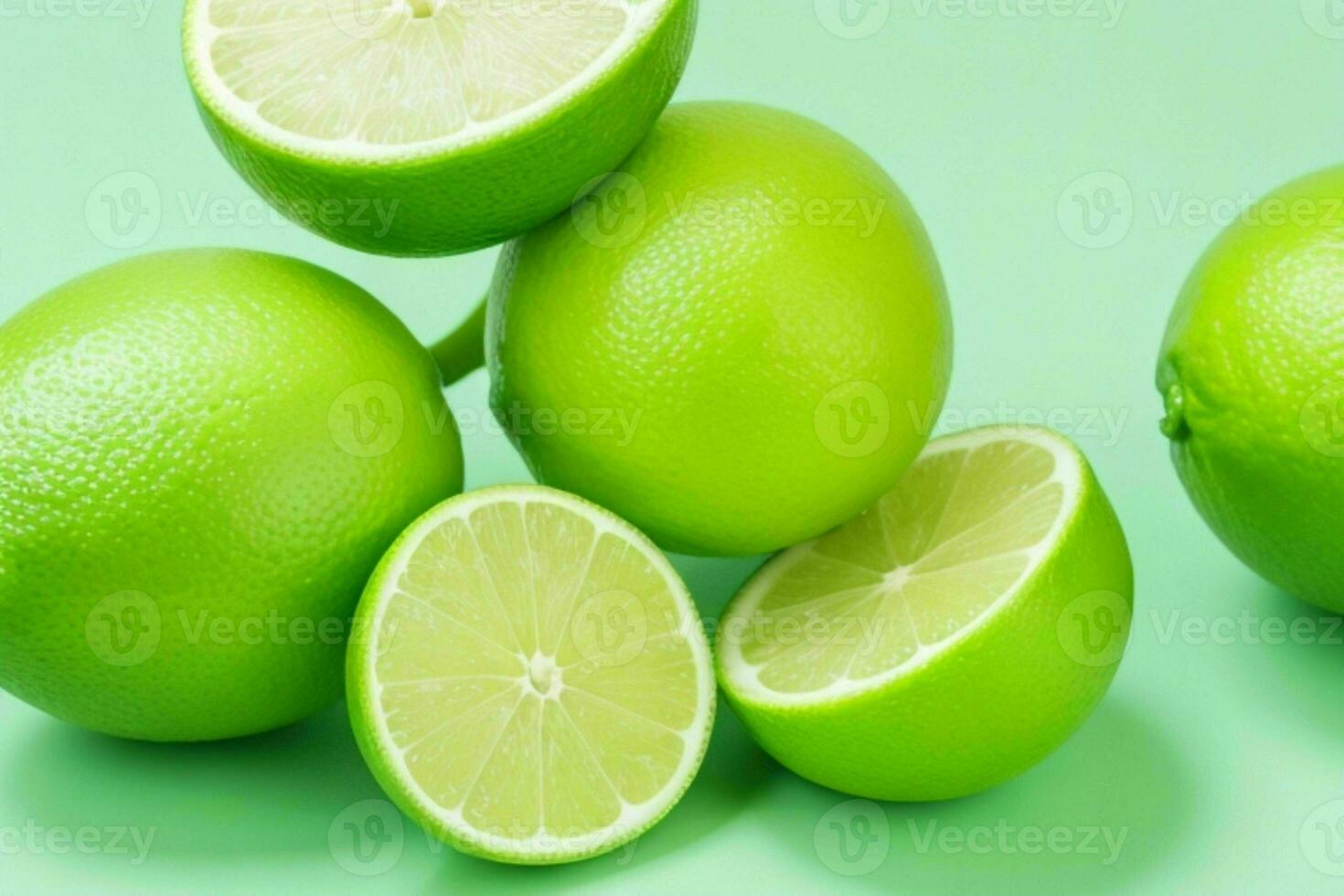Fresh lime. AI Generative Pro Photo