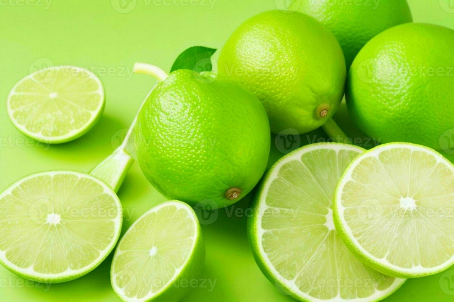 Fresh lime. AI Generative Pro Photo