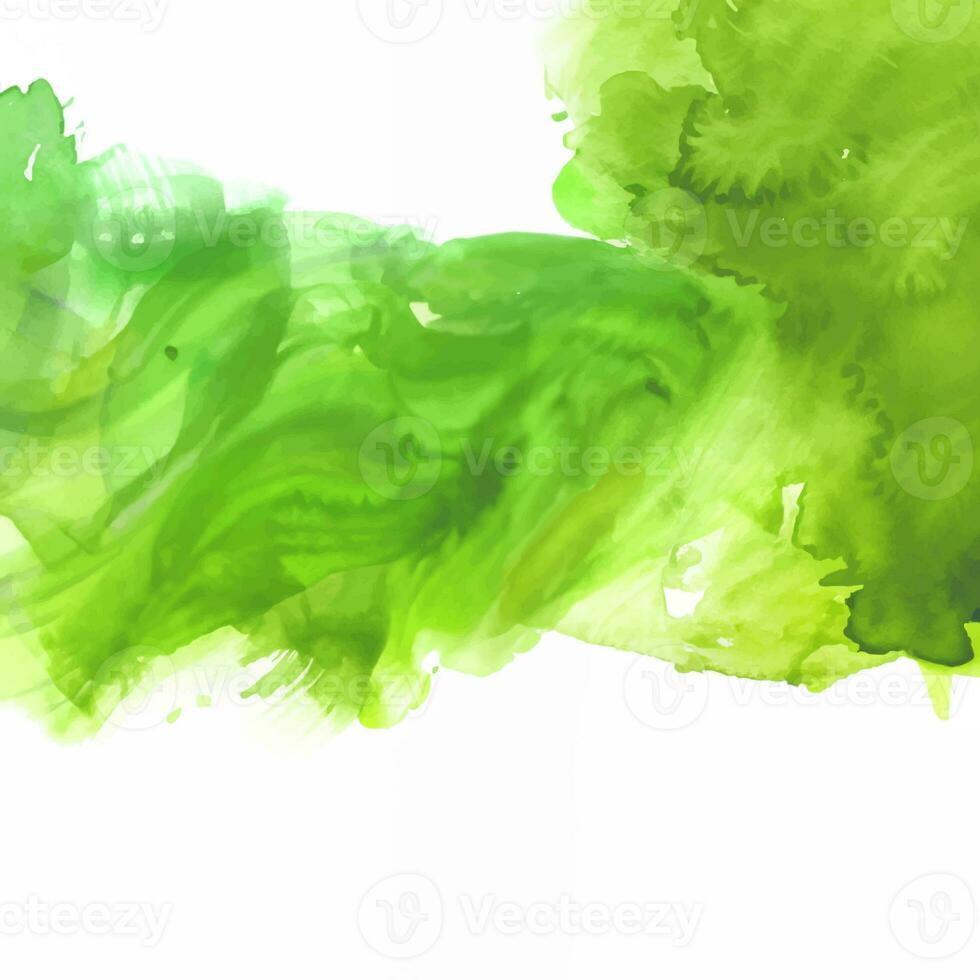 Watercolor abstract green stain photo
