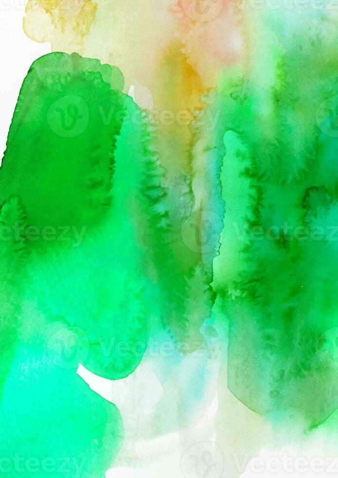 Watercolor abstract green stain photo