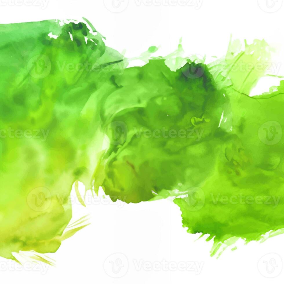 Watercolor abstract green stain photo