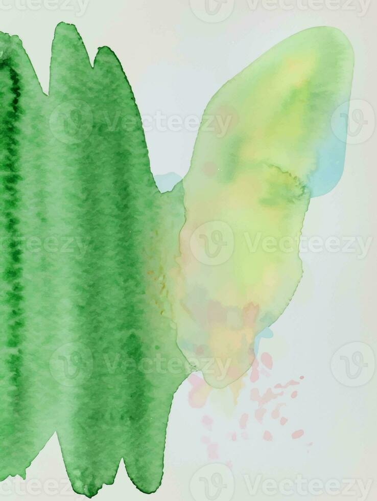 Watercolor abstract green stain photo