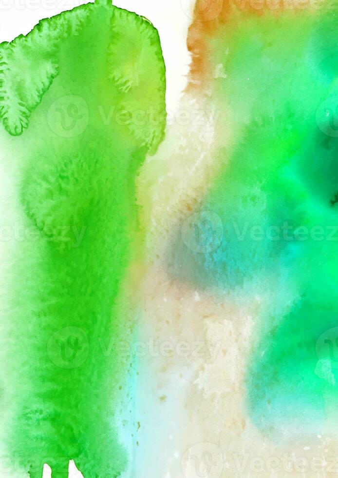 Watercolor abstract green stain photo