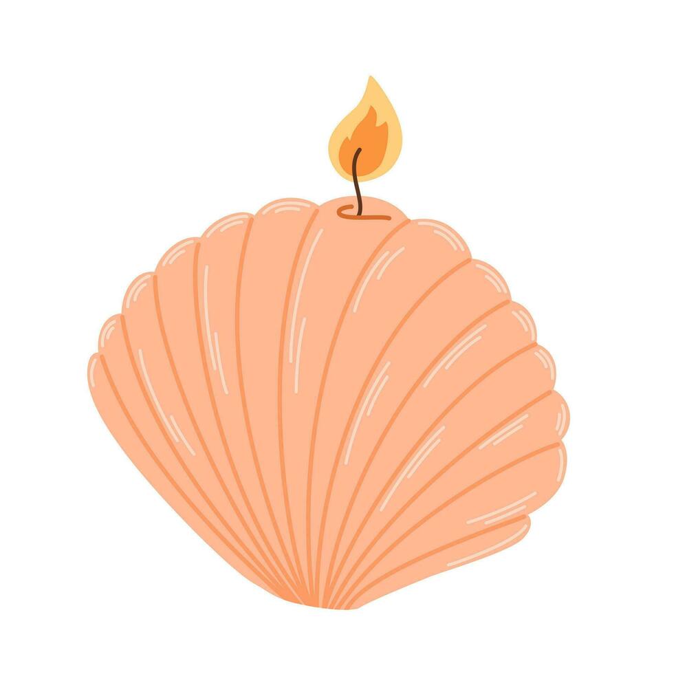 perfumado ardiente vela. decorativo cera velas para relajarse y spa. mano dibujar vector ilustración aislado en blanco antecedentes