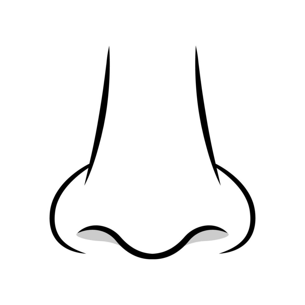 Nose icon line art vector isolated on white background.