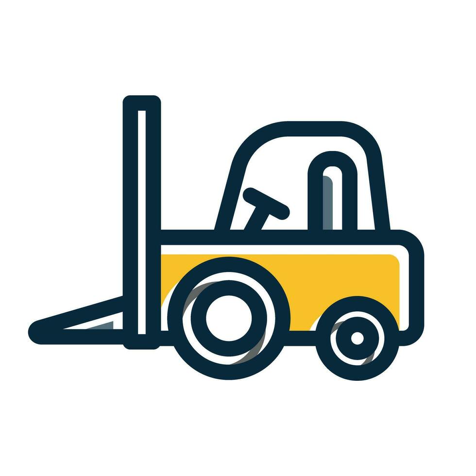 Forklift Vector Thick Line Filled Dark Colors