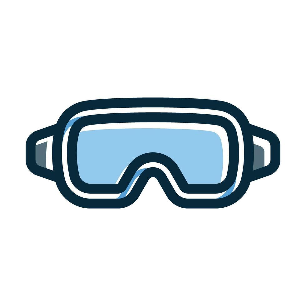 Goggles Vector Thick Line Filled Dark Colors
