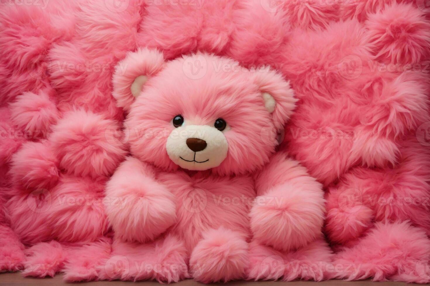 Pink Fluffy Teddy Bear background, Fluffy Teddy Bear Background, Teddy Bear Background, Teddy Bear Wallpaper, AI Generative photo