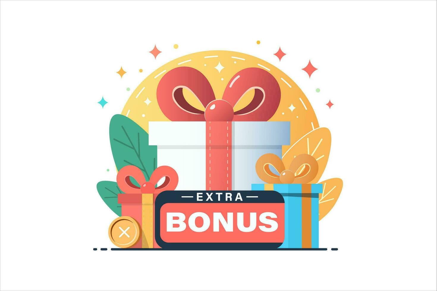 Extra bonus special offer. Extra bonus label poster. Vector illustration