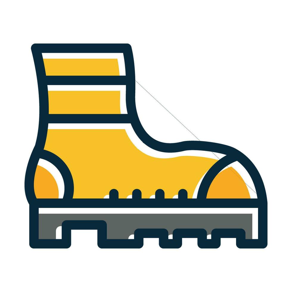 Boot Vector Thick Line Filled Dark Colors