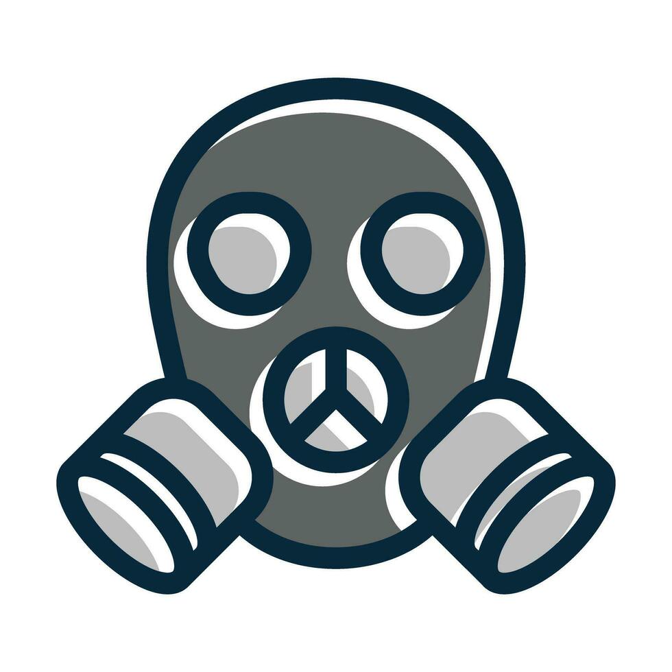 Gas Mask Vector Thick Line Filled Dark Colors