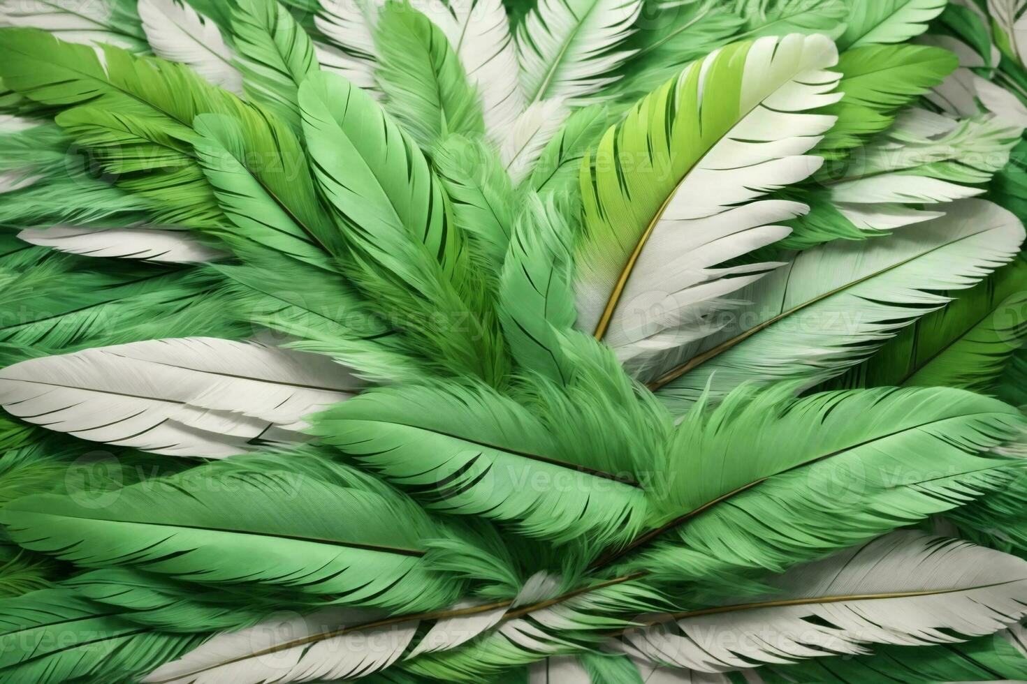 Green Feather Background, Feather Wallpaper, Feathers Background, Fluffy Feather Texture, Feather Pattern, Feather Texture, Fur Texture, AI Generative photo