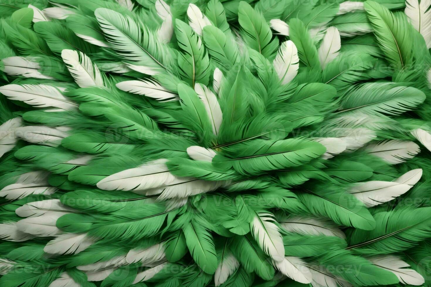 Green Feather Background, Feather Wallpaper, Feathers Background, Fluffy Feather Texture, Feather Pattern, Feather Texture, Fur Texture, AI Generative photo