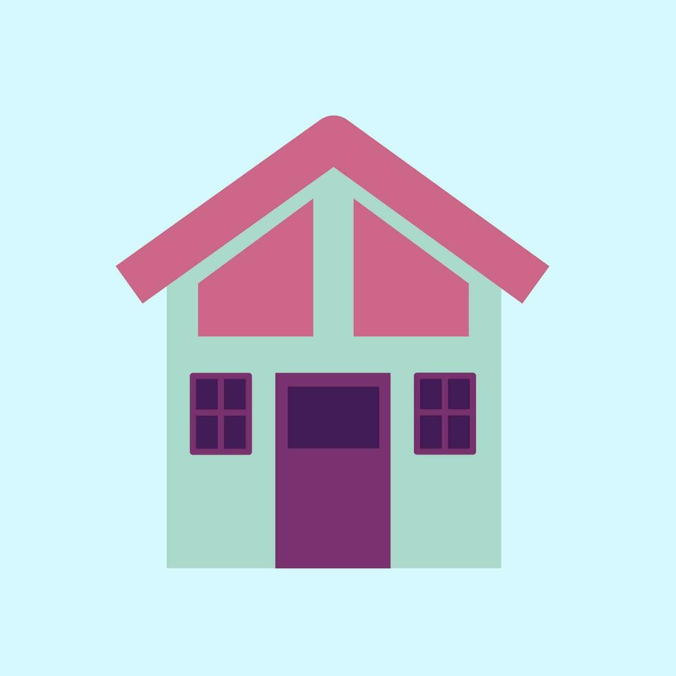 Flat Illustration Of House Exterior vector