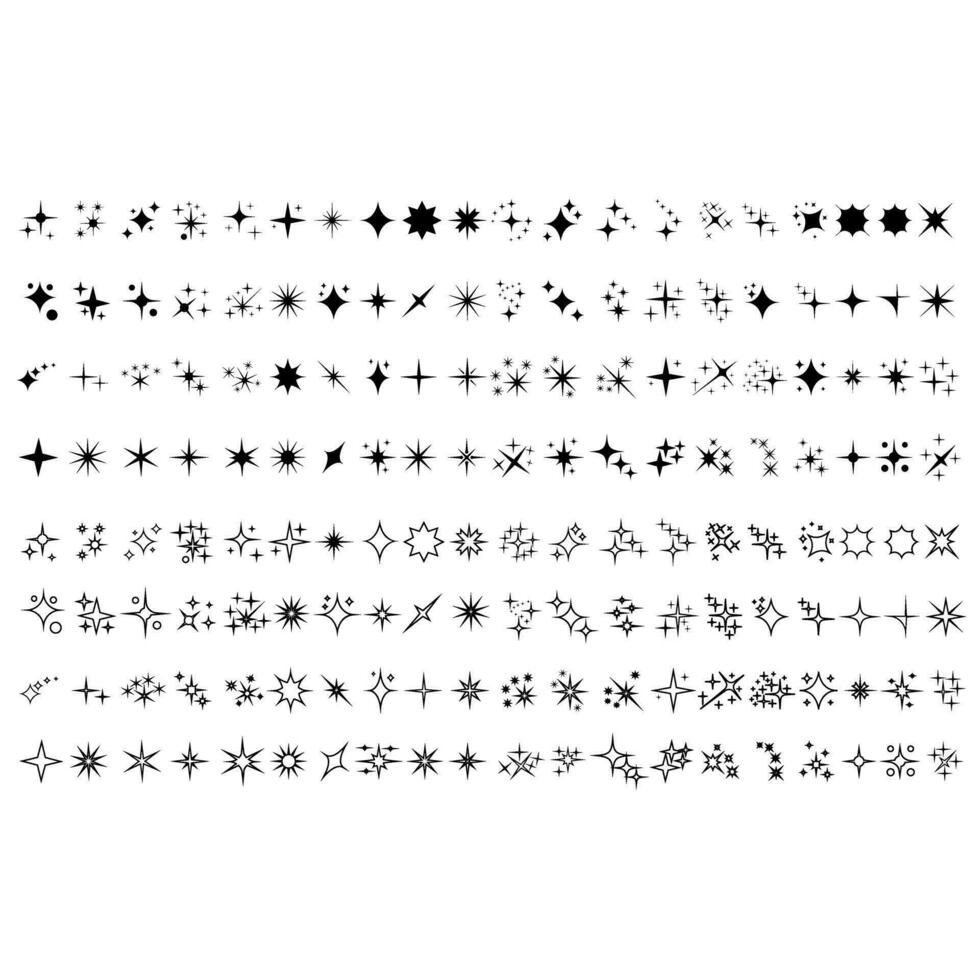 Sparkles icon vector set. Twinkling stars illustration sign collection. Shining burst symbol. Star logo.