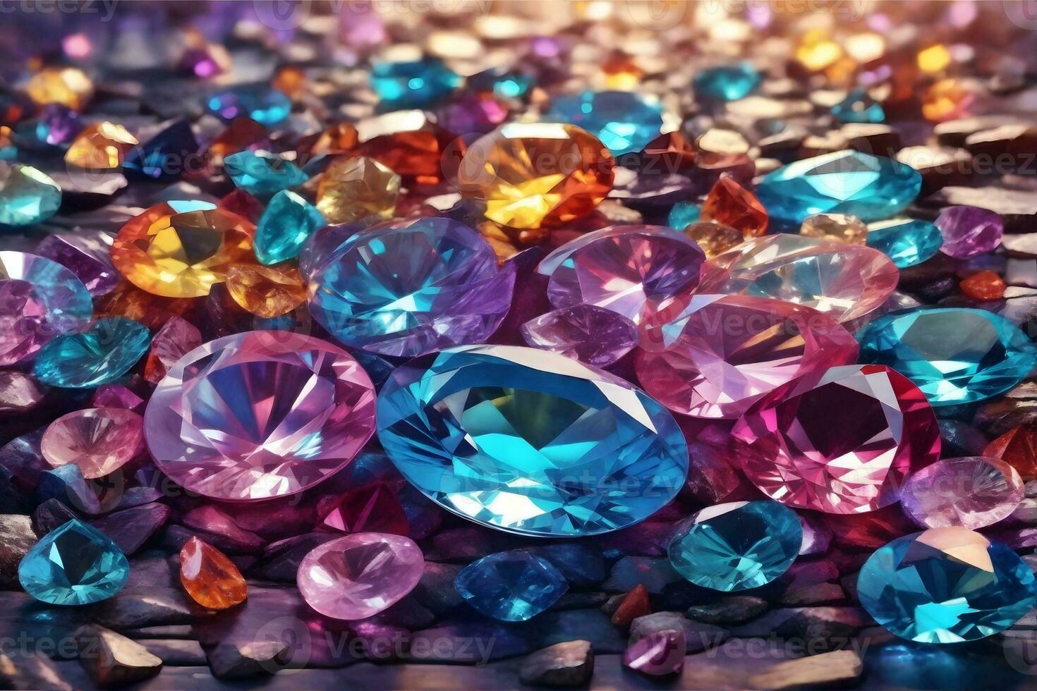 piedra preciosa fondo, cristal diamante fondo, cristal piedra preciosa fondo, vistoso piedra preciosa fondo, ai generativo foto