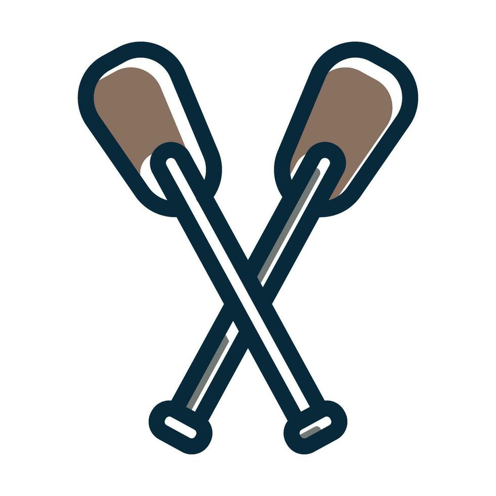 Paddles Vector Thick Line Filled Dark Colors