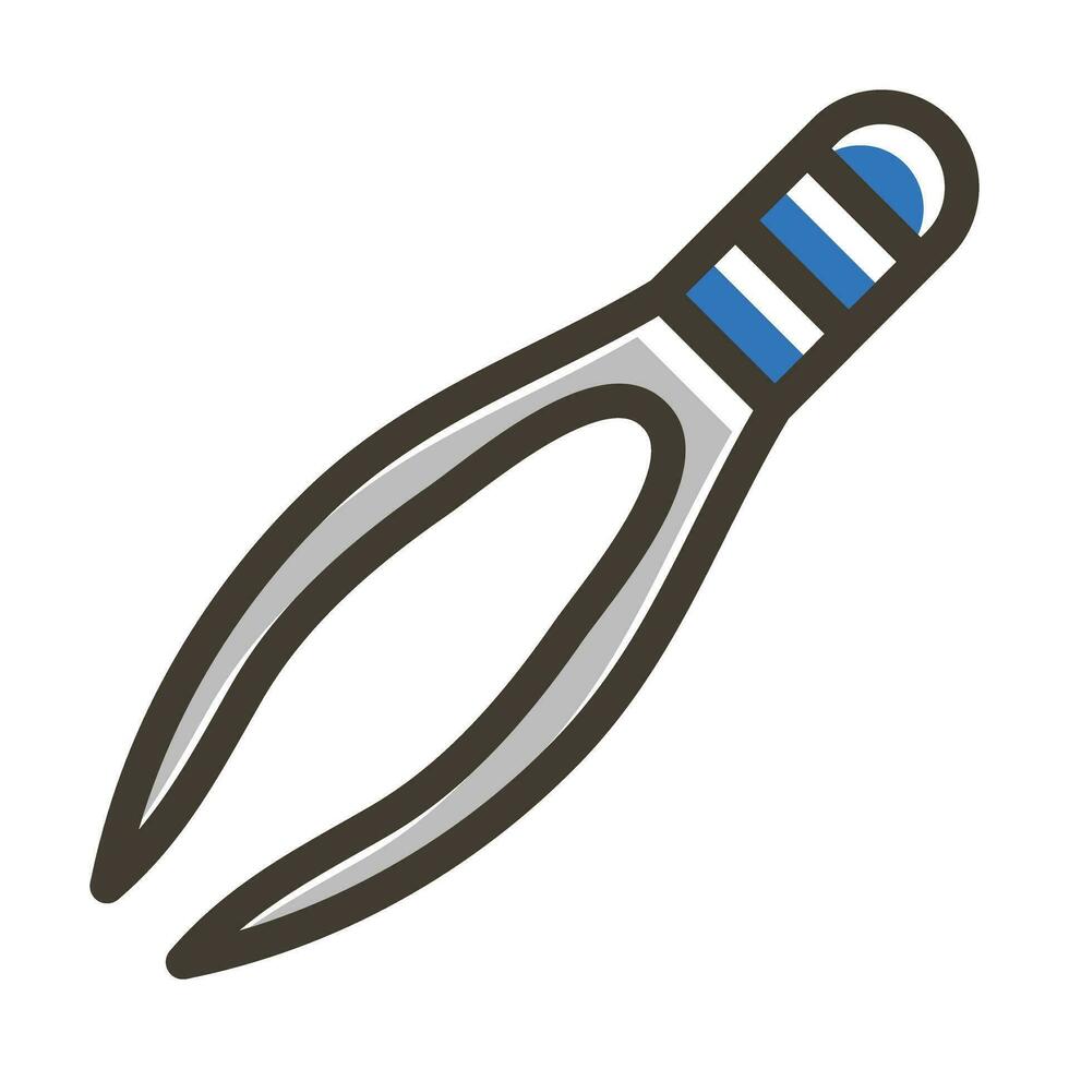 Tweezers Vector Thick Line Filled Dark Colors
