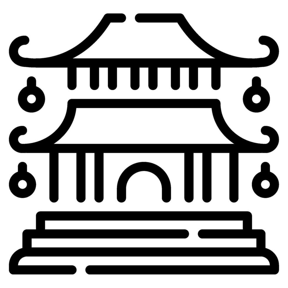 Pagoda icon Illustration, for UIUX, Infographic, etc vector