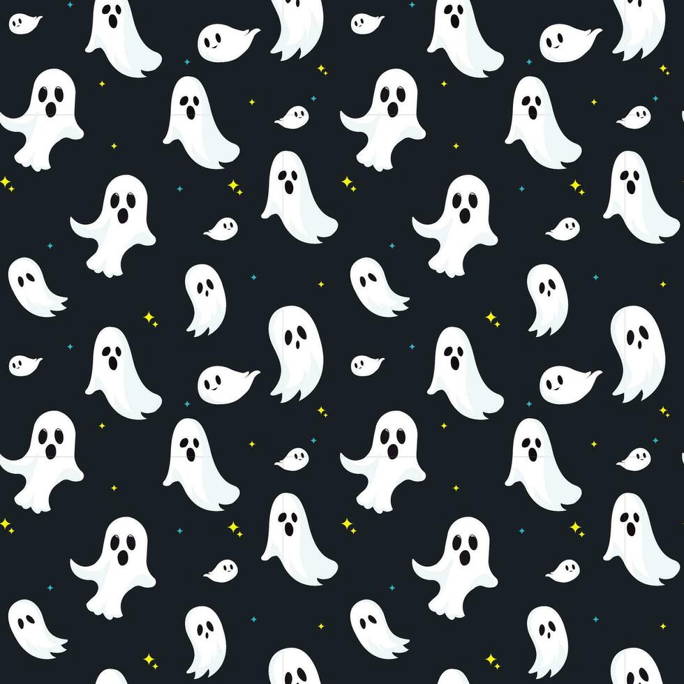 Cute Ghost vector seamless pattern design