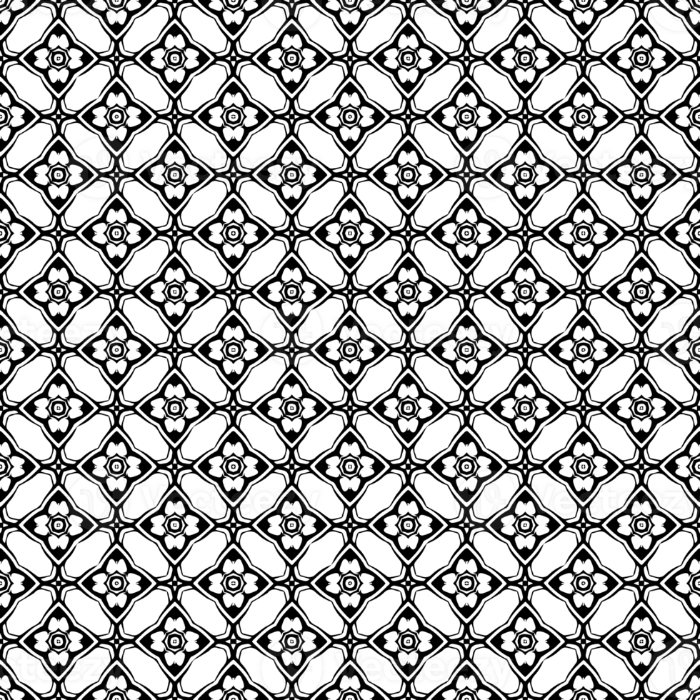 Black seamless abstract pattern. Overlay for background and backdrop. Ornamental design. PNG graphic illustration with transparent background.