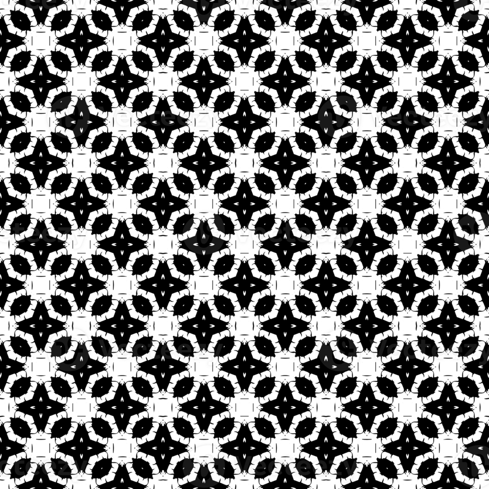 Black seamless abstract pattern. Overlay for background and backdrop. Ornamental design. PNG graphic illustration with transparent background.