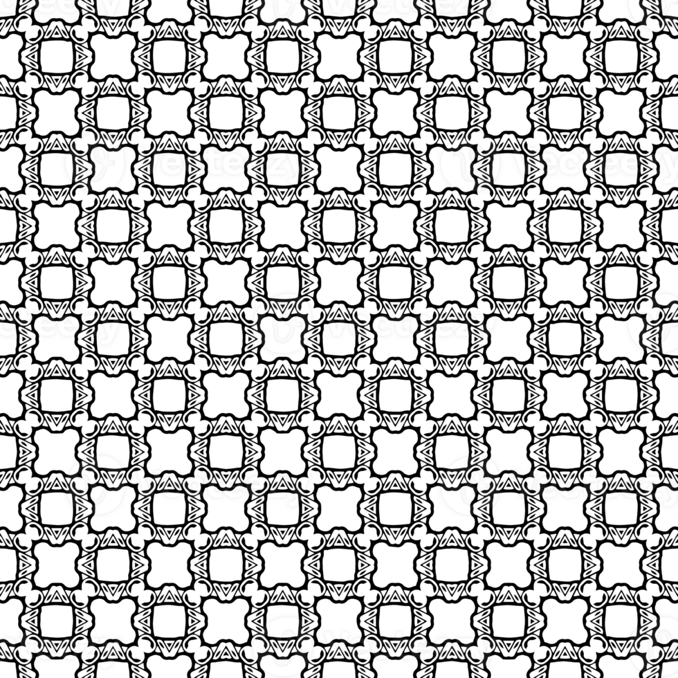 Black seamless abstract pattern. Overlay for background and backdrop. Ornamental design. PNG graphic illustration with transparent background.
