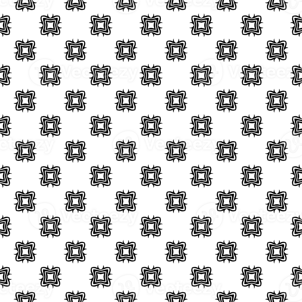Black seamless abstract pattern. Overlay for background and backdrop. Ornamental design. PNG graphic illustration with transparent background.