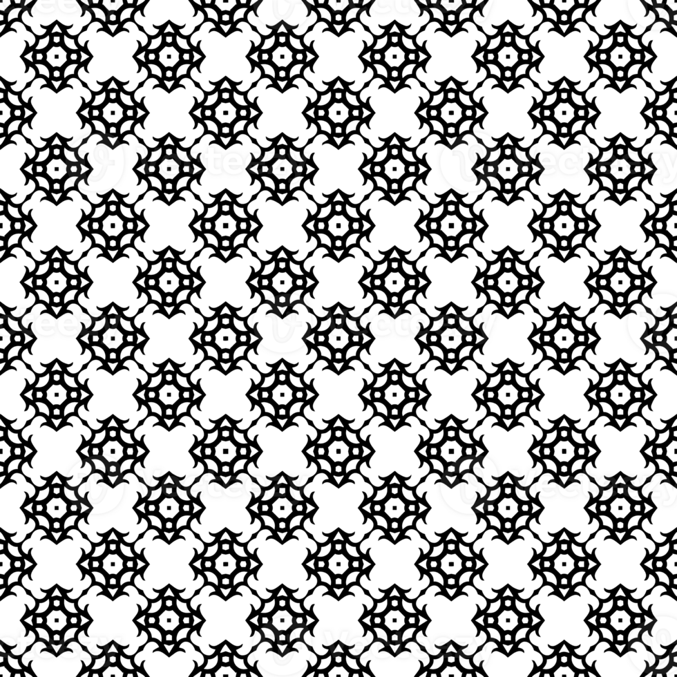 Black seamless abstract pattern. Overlay for background and backdrop. Ornamental design. PNG graphic illustration with transparent background.