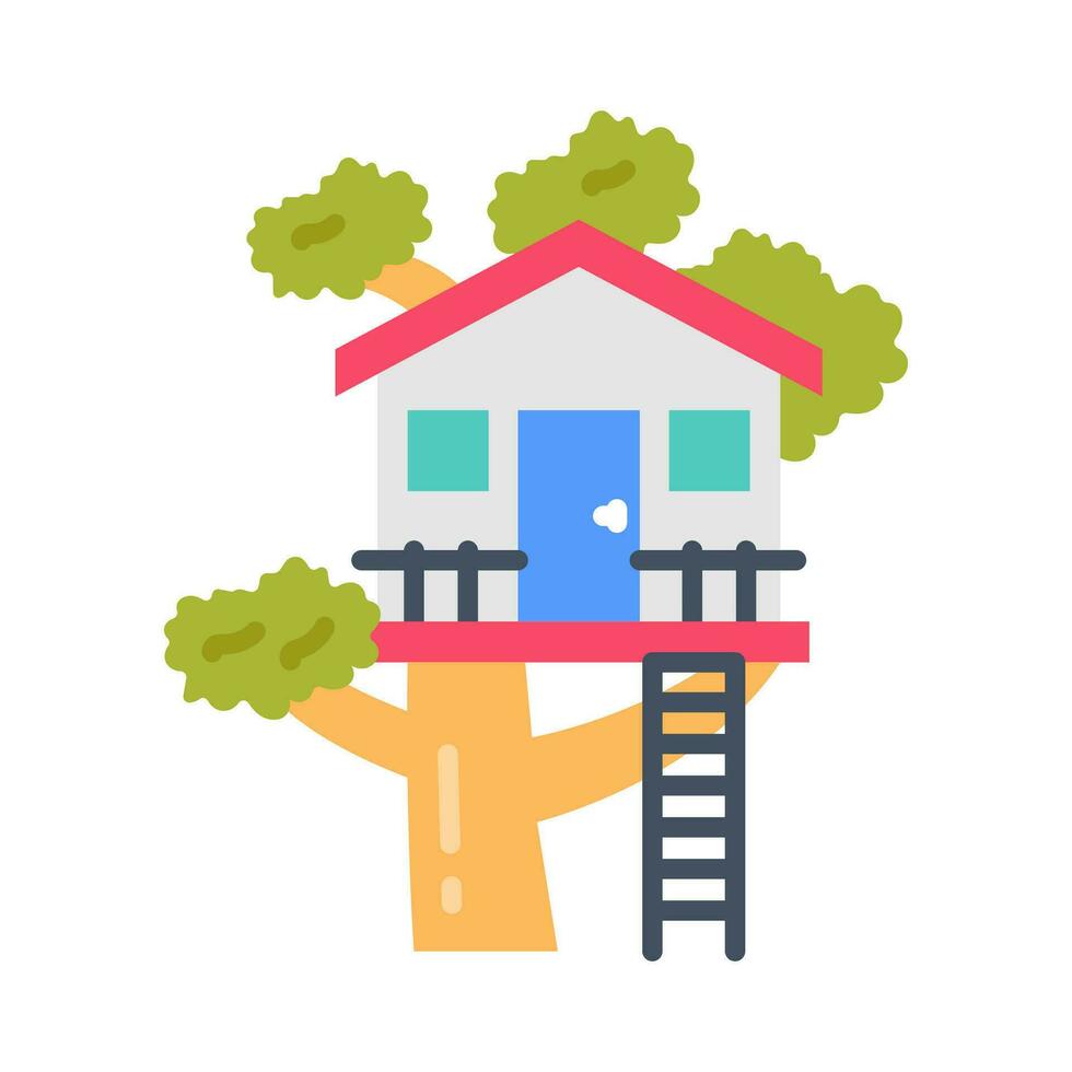 árbol casa icono en vector. ilustración vector